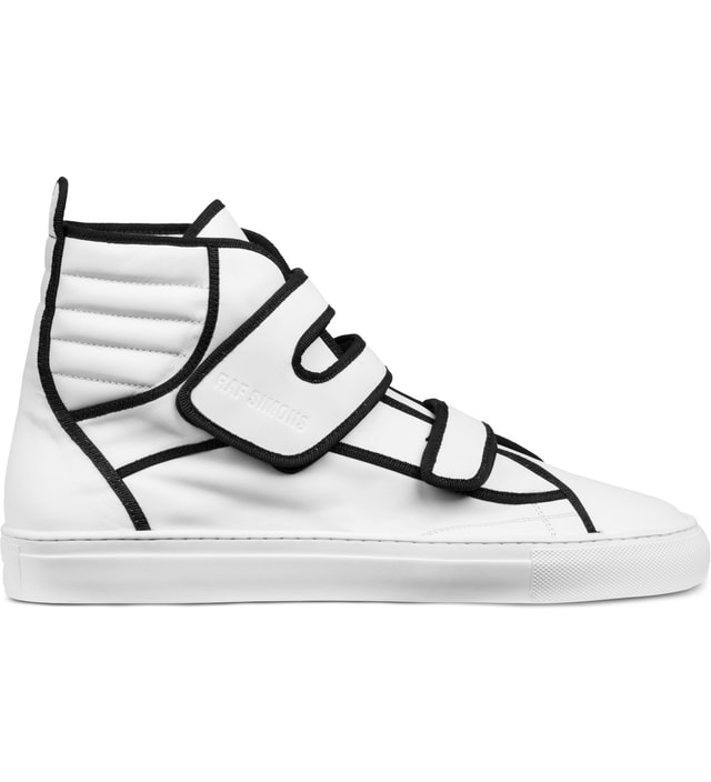 Raf Simons - White Velcro High-Top Sneakers | HBX