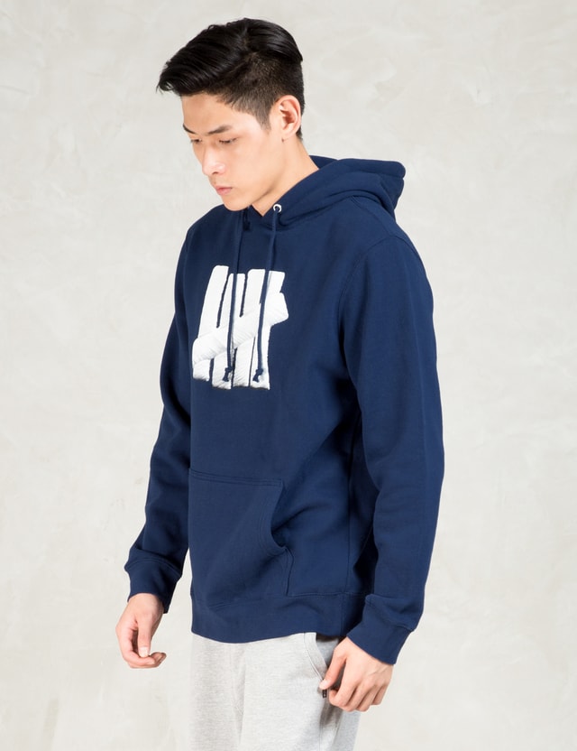 Undefeated - Navy Embroidery Strike Hoodie | HBX