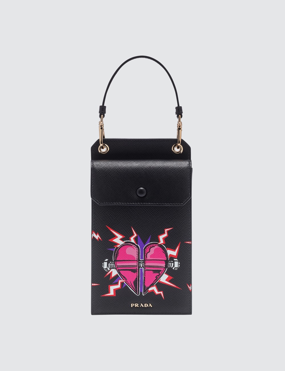 Prada - Heart Print Mini Leather Bag | HBX