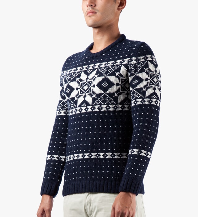 A.P.C. - Dark Navy Yeti Snow Pullover Sweater | HBX