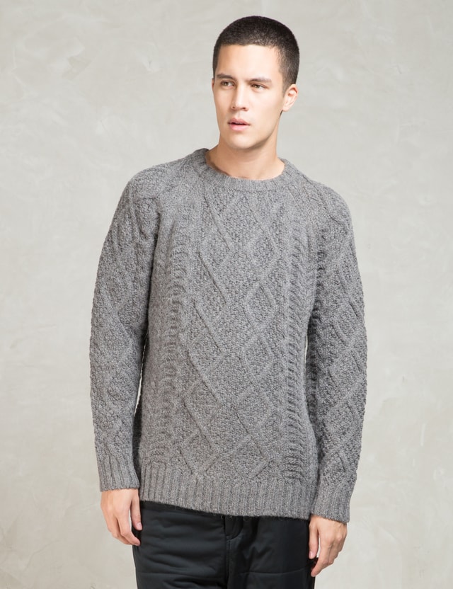 Snow Peak - Grey Cable Knit Sweater | HBX