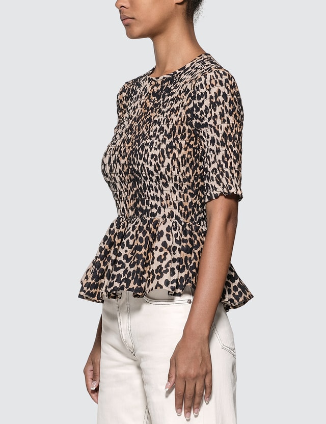 Ganni - Leopard Silk Blouse | HBX