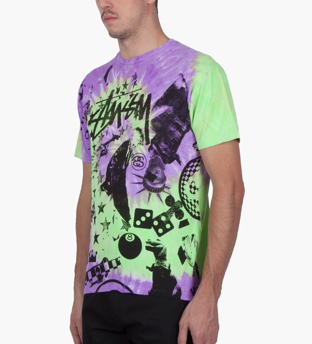 Stussy - Purple Classic College Tie-dye T-Shirt | HBX