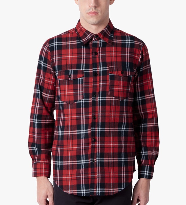 LES (ART)ISTS - Red Yeezy 77 Flannel Shirt | HBX