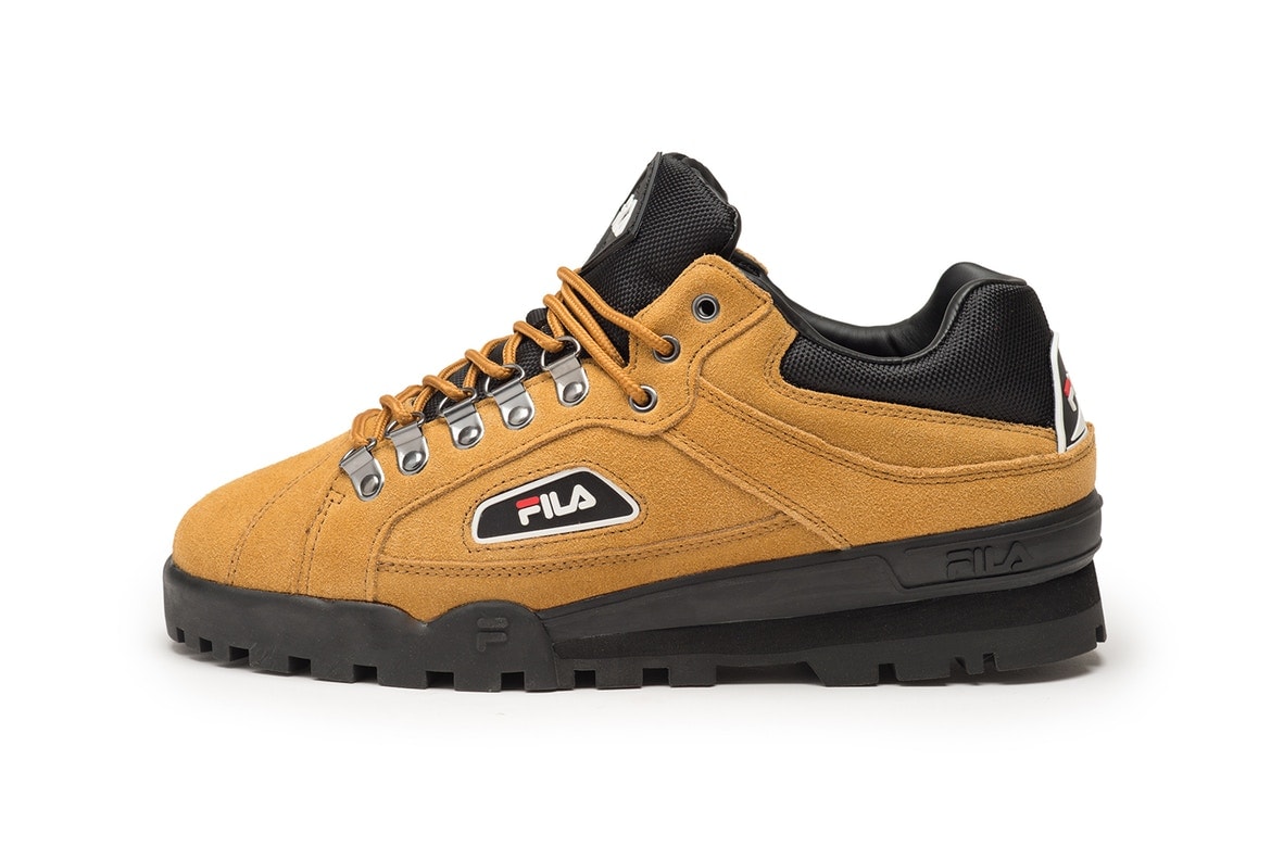 red and yellow fila shoes