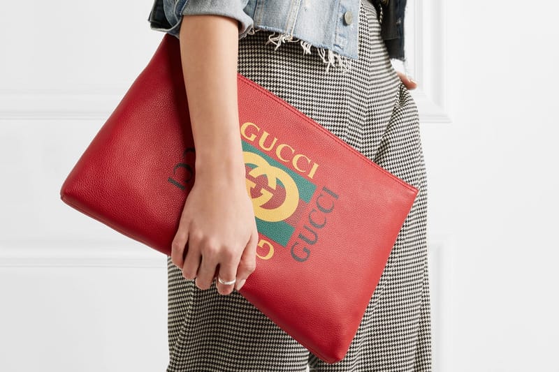 Gucci Drops Vintage Logo Red Leather Pouch | Hypebae
