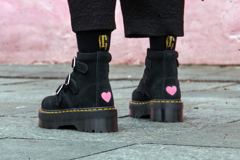Lazy Oaf x Dr. Martens Suede Boots With Hearts | Hypebae