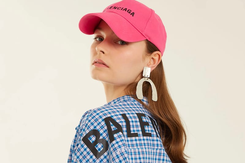 Balenciaga Logo Embroidered Cotton Cap in Pink | Hypebae