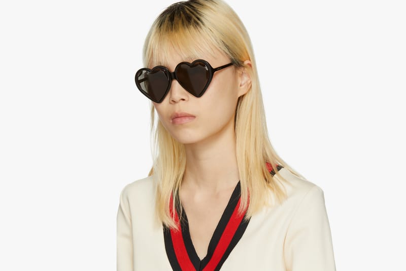 Gucci Heart-Shaped Sunglasses in Black | Hypebae