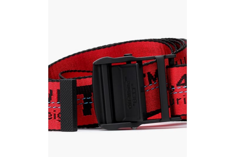 希少 OFF-WHITE INDUSTRIAL BELT RED OFF-WHITE Industrial Logo Rubber Belt Red Men's - US