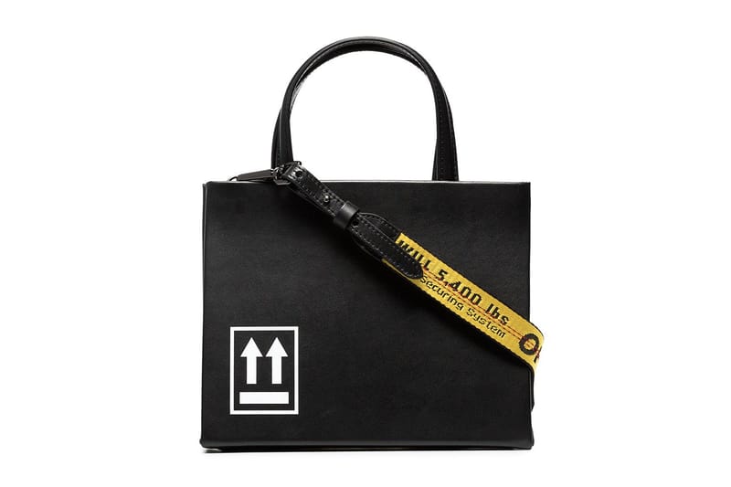 Off-White™ Black Leather Logo Tote Bag | Hypebae