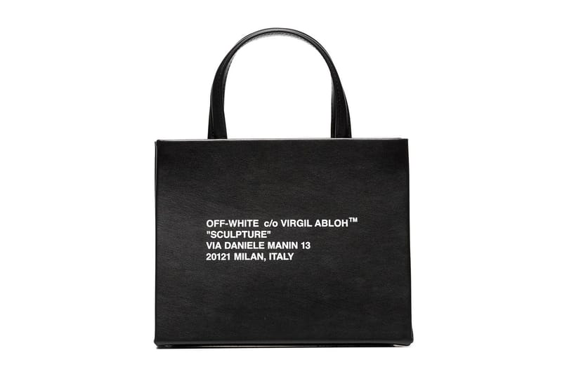 Off-White™ Black Leather Logo Tote Bag | Hypebae