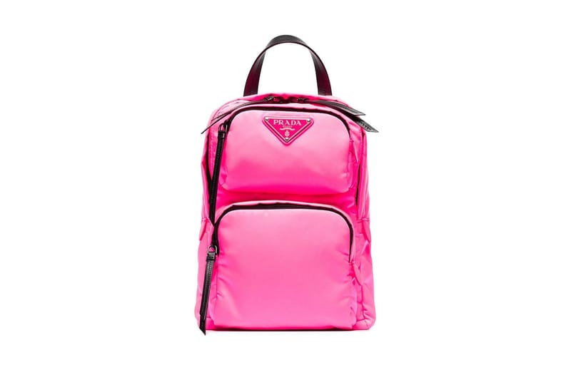 Prada's One-Shoulder Backpack in Pink and Black | Hypebae