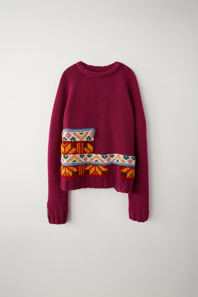 Acne Studios アート風ニット セーター L Acne Studios - Metallic knit sweater - Black/gold