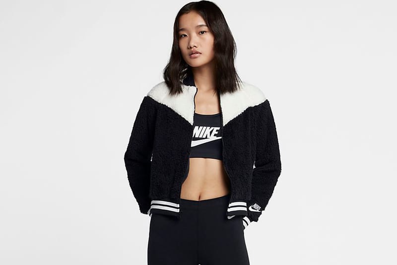 Nike Sportswear Monochrome Sherpa Bomber Jacket | Hypebae