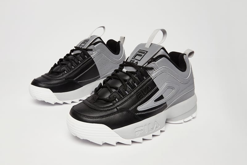 美品FILA Collaboration with #FR2 FILA Disruptor 2 Split Red/Pink Black/Grey | Hypebae