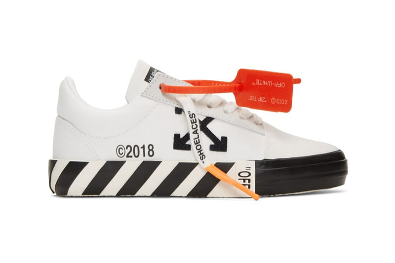 Off-White Striped Vulcanized Sneakers Zip Tie | Hypebae
