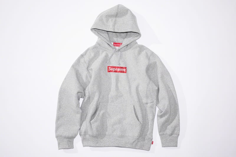 Supreme / Swarovski® Box Logo Hooded Supreme Swarovski Box Logo Hooded Sweatshirt Navy Men's - SS19 - US