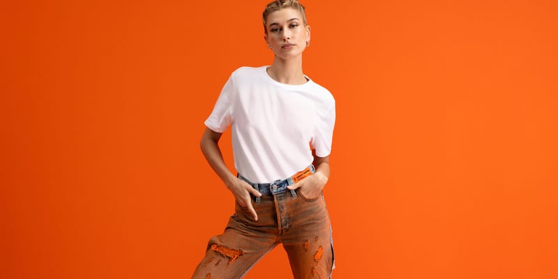 Hailey Bieber in Heron Preston x Levi's® 501 Jeans | Hypebae