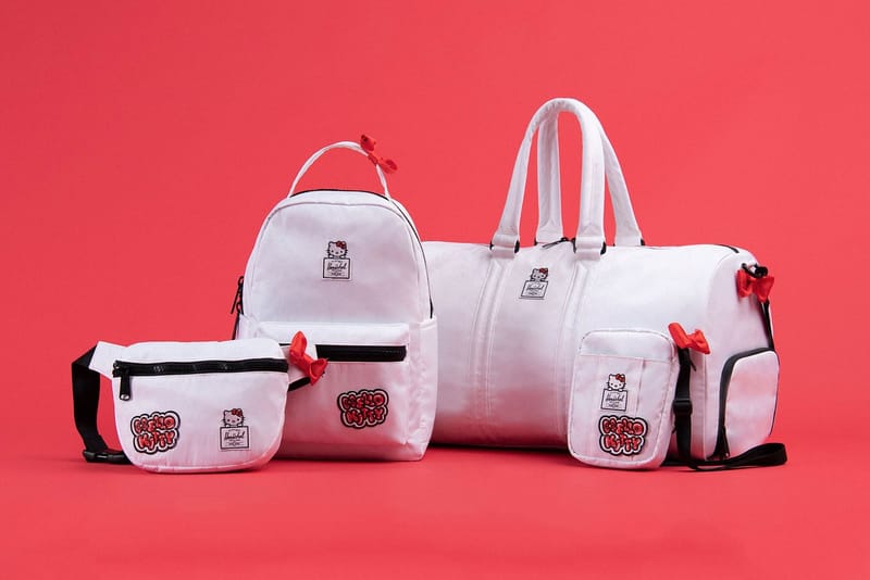 HERSCHEL × HELLO KITTY 2310246 コラボウエスト HERSCHEL × HELLO KITTY 2310246 コラボウエストバッグ 美品 ブラック