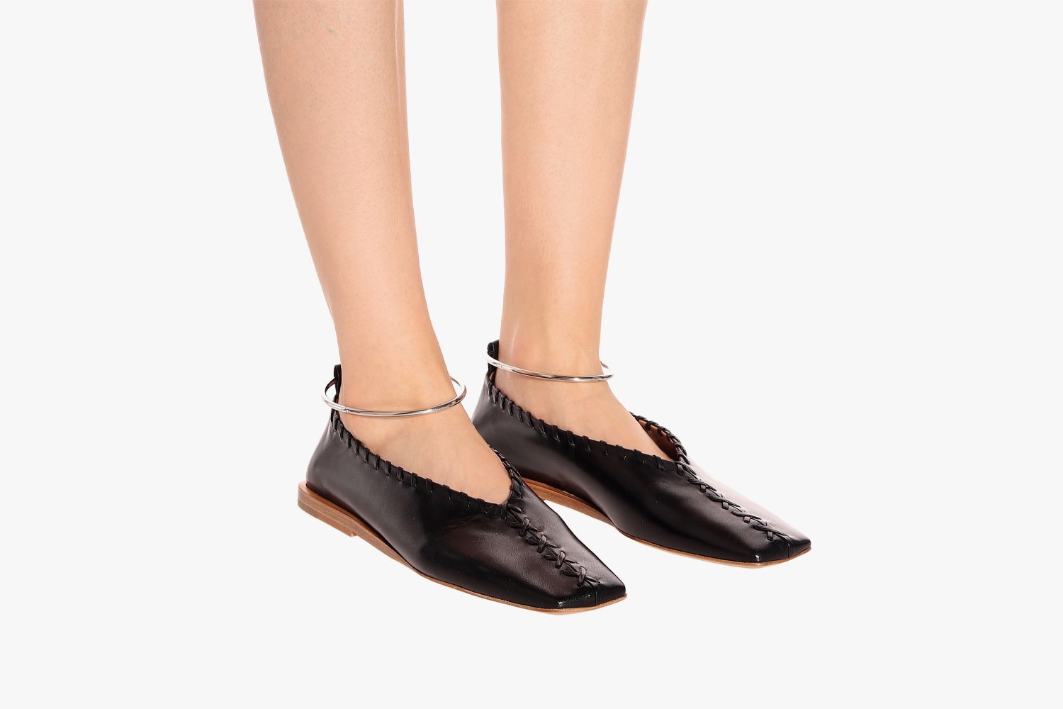 jil sander square toe flats