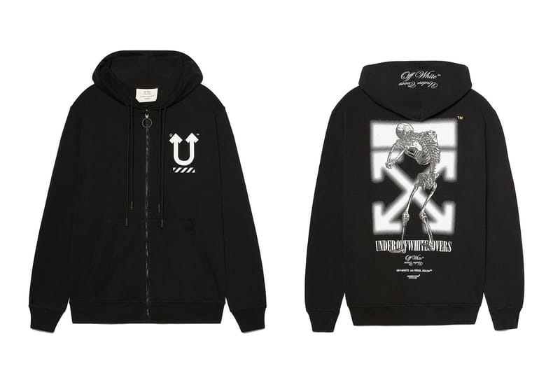 UNDERCOVER × OFF-WHITE ブラックパーカー OFF-WHITE Undercover Skeleton RVRS Hoodie Black/Multicolor Men's