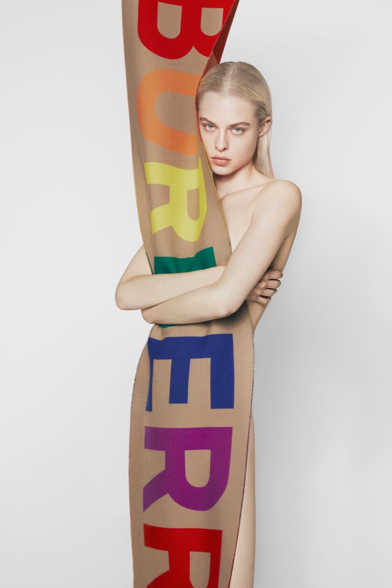 Burberry ベイリー期レインボー　マフラー Burberry Rainbow Logo Scarf B-Series Release | Hypebae