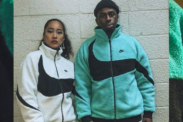Nike Swoosh Reversible Logo Sherpa Fleece Jacket | Hypebae