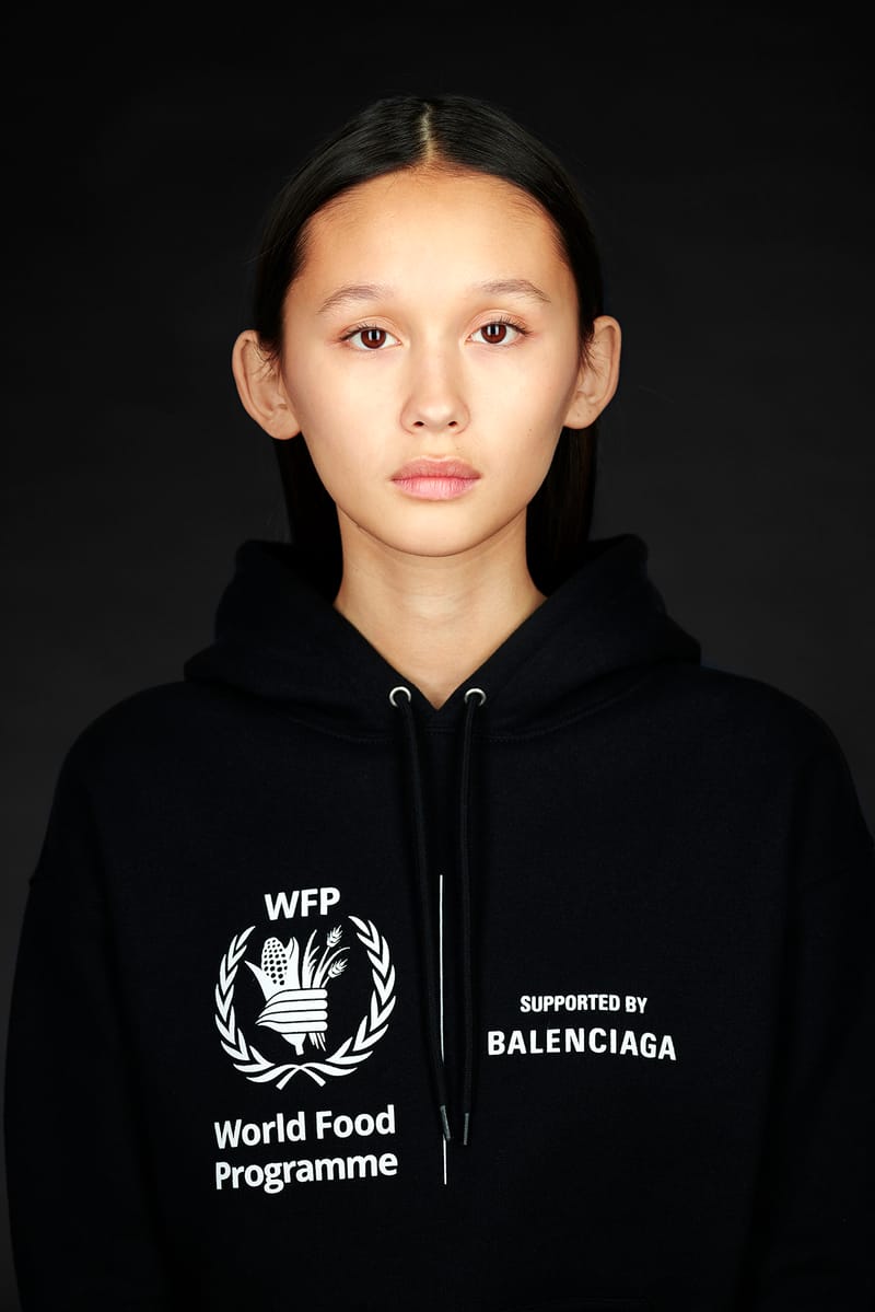 BALENCIAGA WFP パーカー XS ブラック 世界食糧計画 Balenciaga - World Food Programme Logo-Print Fleece-Back Cotton
