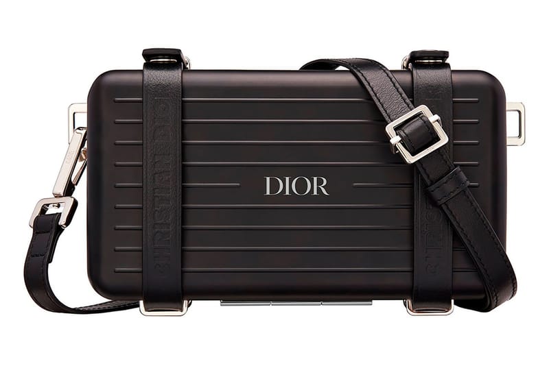 DIOR RIMOWA ブラックショルダーバッグ Christian Dior X RIMOWA Aluminum Personal Clutch On Strap Black