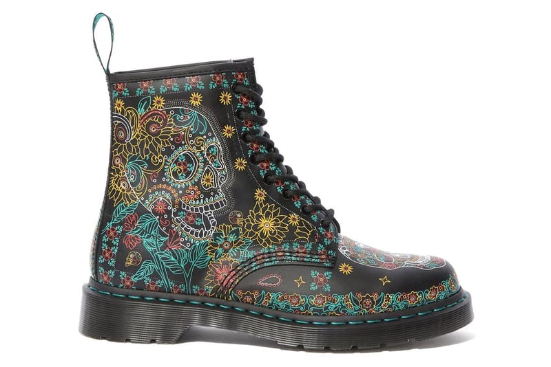 Dr. Martens Day of the Dead Skull 1460 Boots | Hypebae