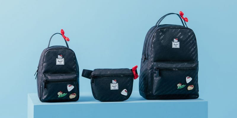 HERSCHEL × HELLO KITTY 2310246 コラボウエスト HERSCHEL × HELLO KITTY 2310246 コラボウエストバッグ 美品 ブラック