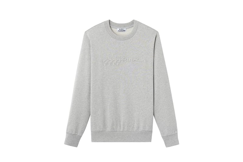 トップス A.P.C. X JJJJOUND JUSTIN SWEAT GREYSizeM A.P.C. A.P.C. x JJJJound Logo-Embossed Cotton Sweatshirt