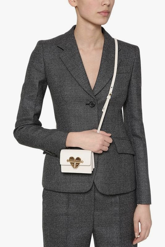 Prada Heart Lock Mini Cross Body Bag in White | Hypebae