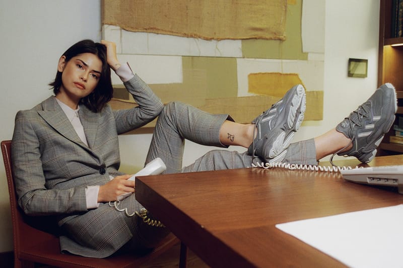 Female suit deals with sneakers