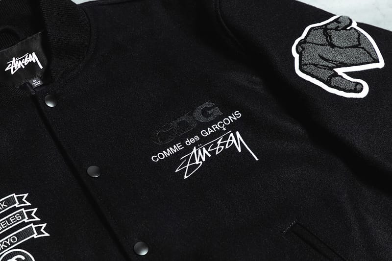 Closer Look CDG x Stussy Collab Varsity Jacket | Hypebae