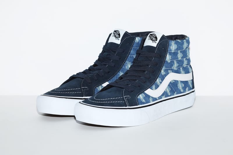 7*0様 Supreme Vans Sk8-Hi デニムスニーカー Vans x Supreme Distressed Denim Pack Release | Hypebae