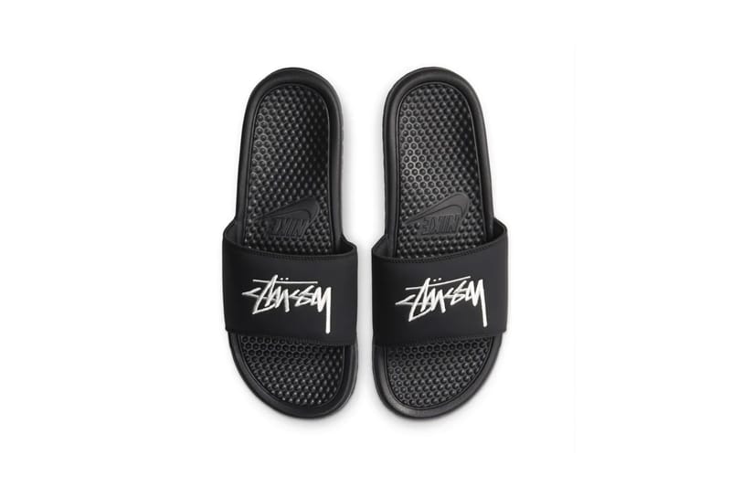 STUSSY × NIKE BENASSI SLIDE Off Noir Stussy x Nike Benassi Off Noir Slides Size 7 CW2787-001 Black