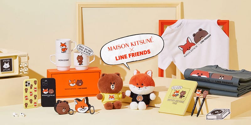 MAISON KITSUNE' - メゾンキツネ LINEコラボ Maison Kitsuné ブラウン maison-kitsune-line-friends-
