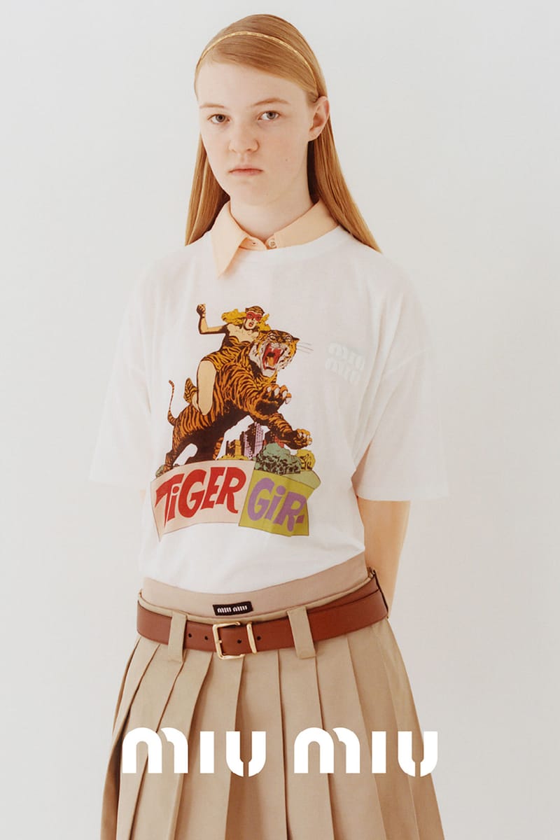 MIU MIU TIGER GIRL Tシャツ Sサイズ Miu Miu 2022 Year of the Tiger T-Shirt Capsule | Hypebae