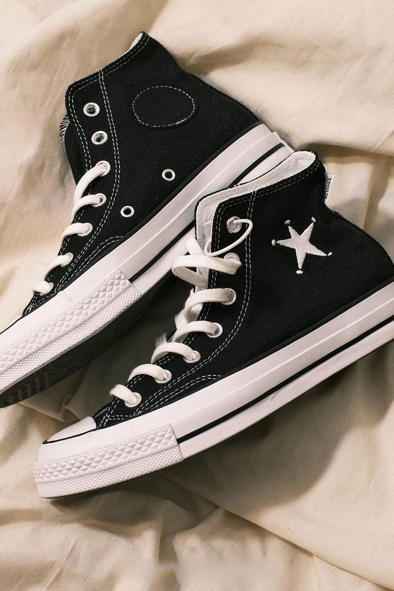 希少 Converse x Stussy 黒スニーカー 29cm Stussy x Converse Chuck 70 Hi Closer Look Images | Hypebae