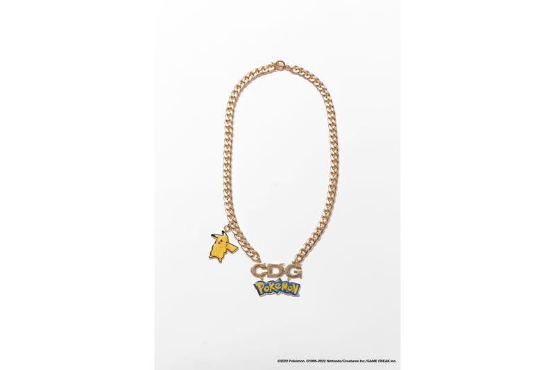 CDG Pokemon NECKLACE Gold ピカチュウ コムデギャルソン Pokémon x COMME des GARÇONS CDG Collab Release | Hypebae