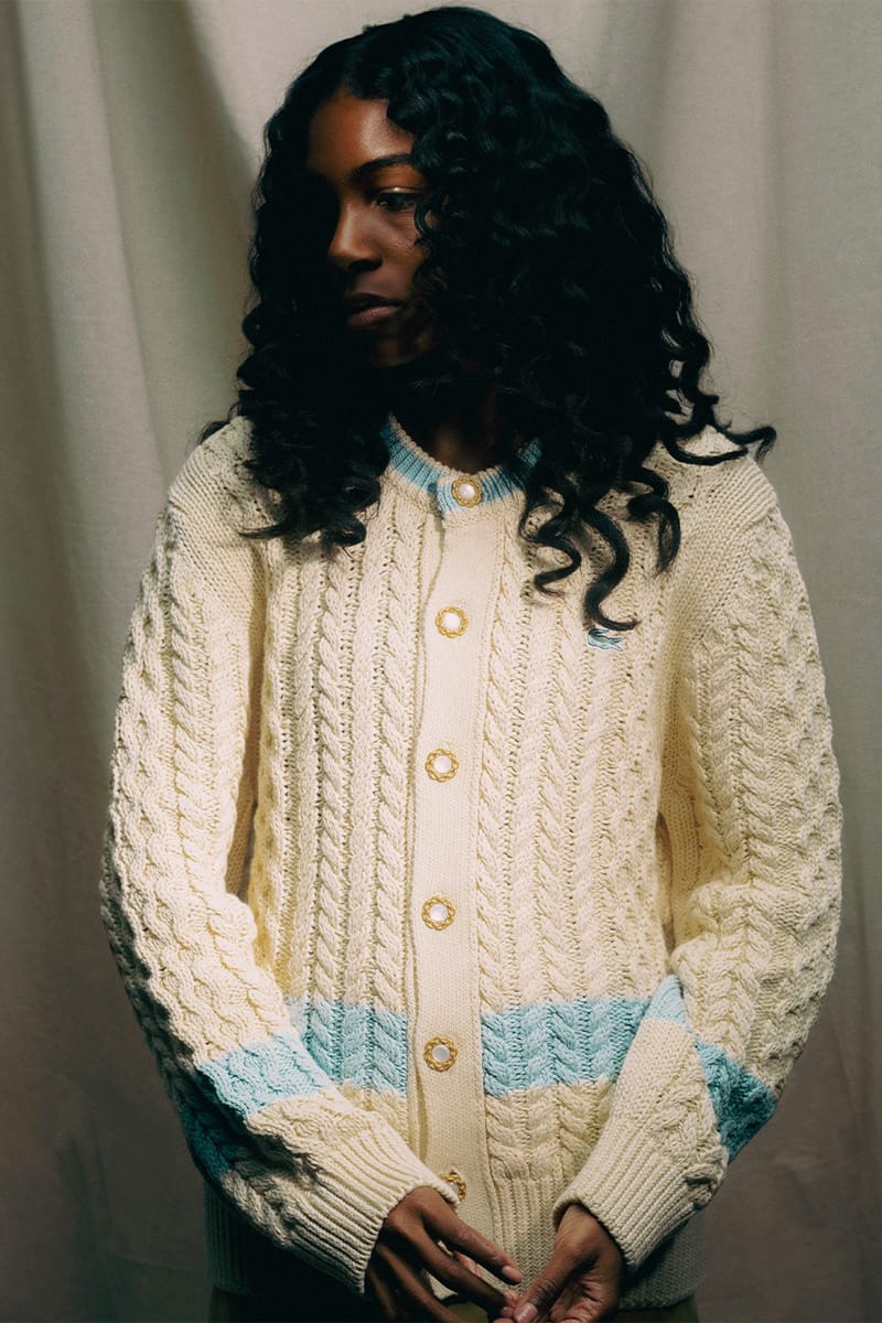 LACOSTE le FLEUR*コラボカーディガン GOLF Le Fleur Lacoste Cardigan Geode/Lychee Men's - SS19 - US