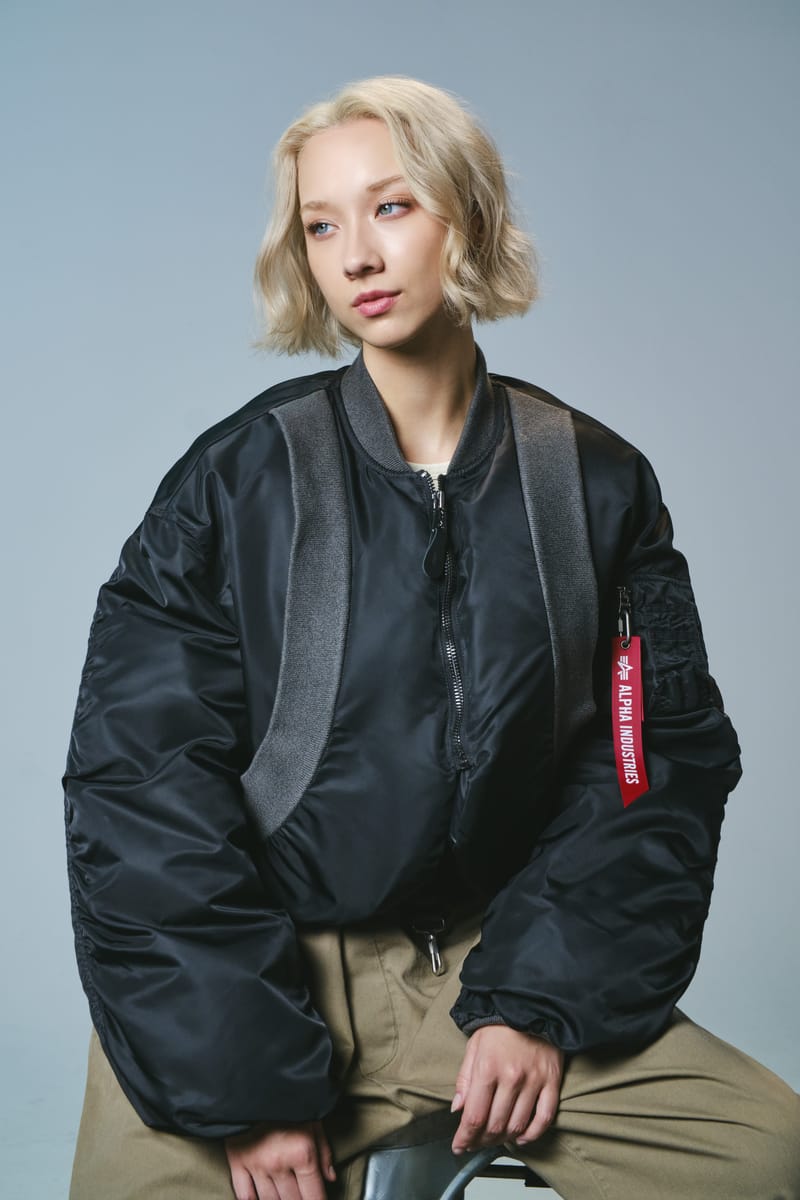 ジャケット・アウター 00s MA-1 Knit Sleeve Bomber Jacket LEGENDA ma1 ma-1 レジェンダ クロケット ニット ボンバージャケット