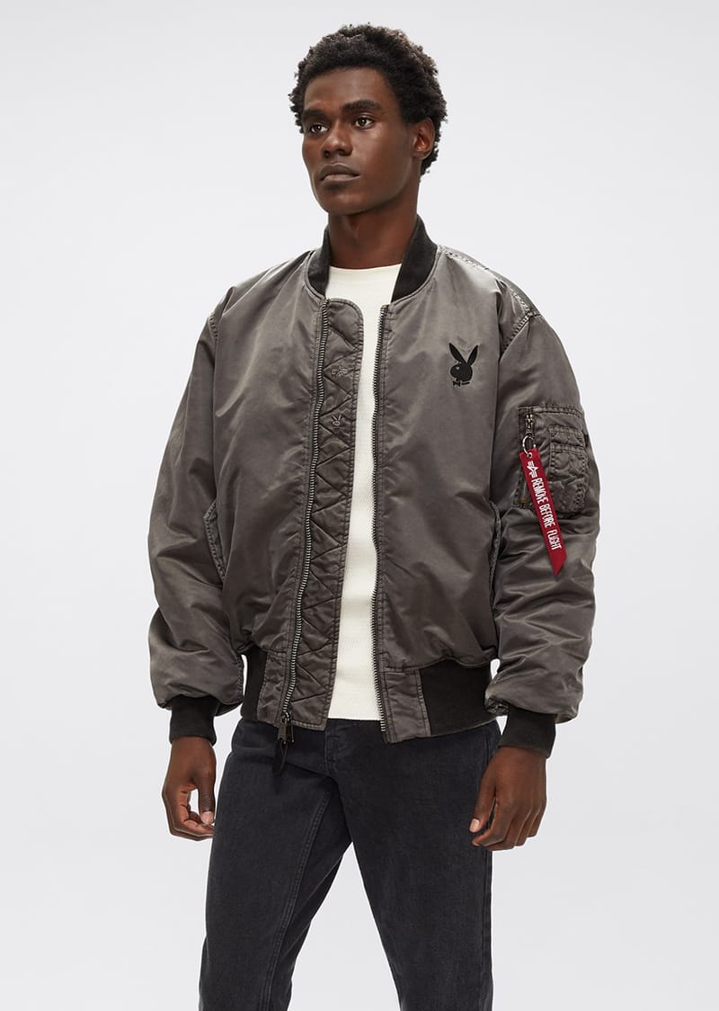 Playboy》x Alpha Industries 全新联乘MA-1 飞行夹克发布| Hypebeast