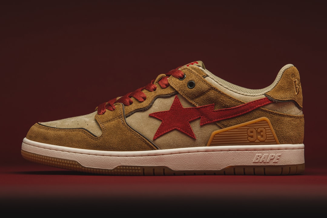 近赏 A BATHING APE 全新 BAPE SK8 STA「WHEAT & RED」配色 | Hypebeast