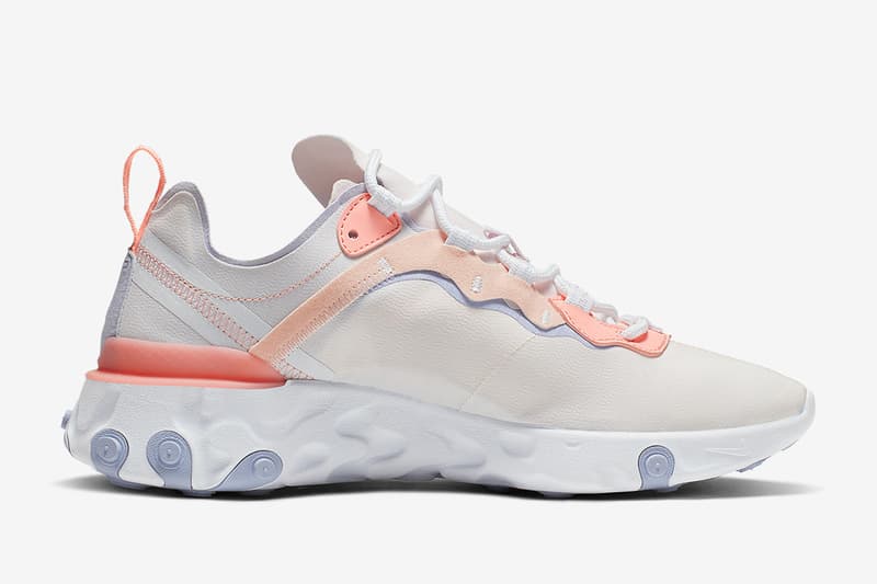 nike react element 55 oil grey echo pink