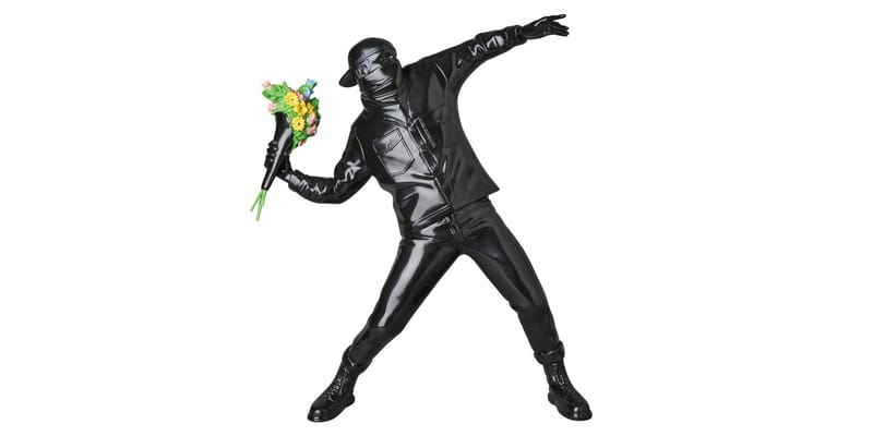 Medicom Toy x Brandalism 全新黑色版Banksy「Flower Bomber」人 