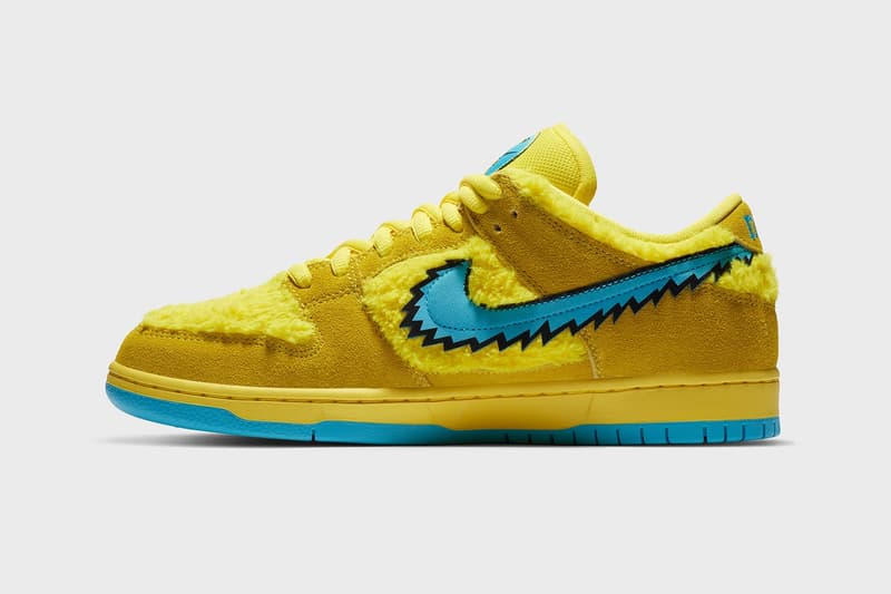 sb dunk low pro x grateful dead opti yellow