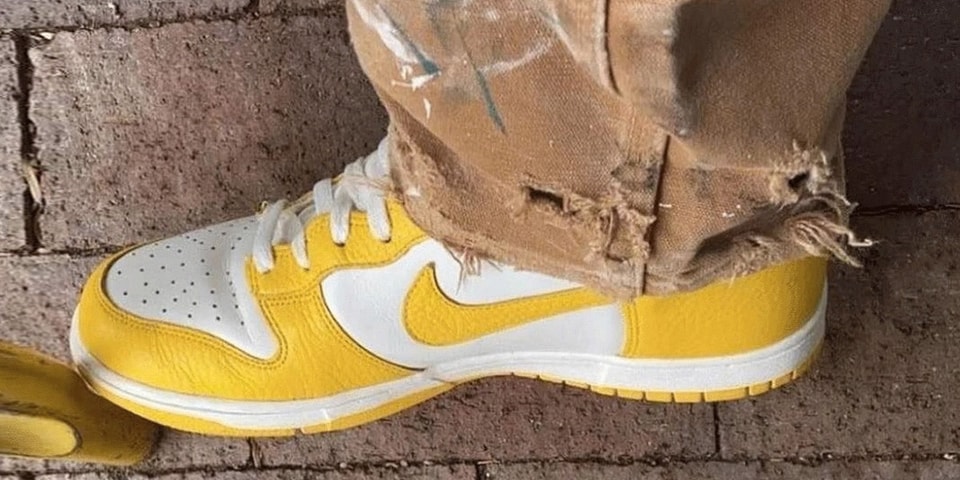 yellow and white low dunks